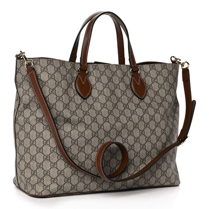 Gucci Soft GG Supreme Monogram Medium Crossbody Tote Beige Cuir 3 of 11