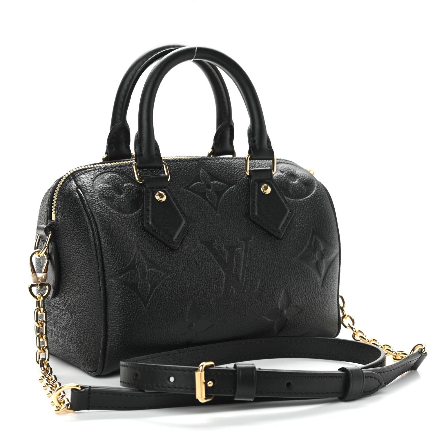 Louis Vuitton Empreinte Monogram Giant Speedy Bandouliere 20 Black 3 of 9