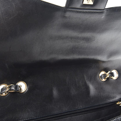 Chanel Patent Quilted Sparkle Glitter Jumbo Single Flap Black 9 of 10