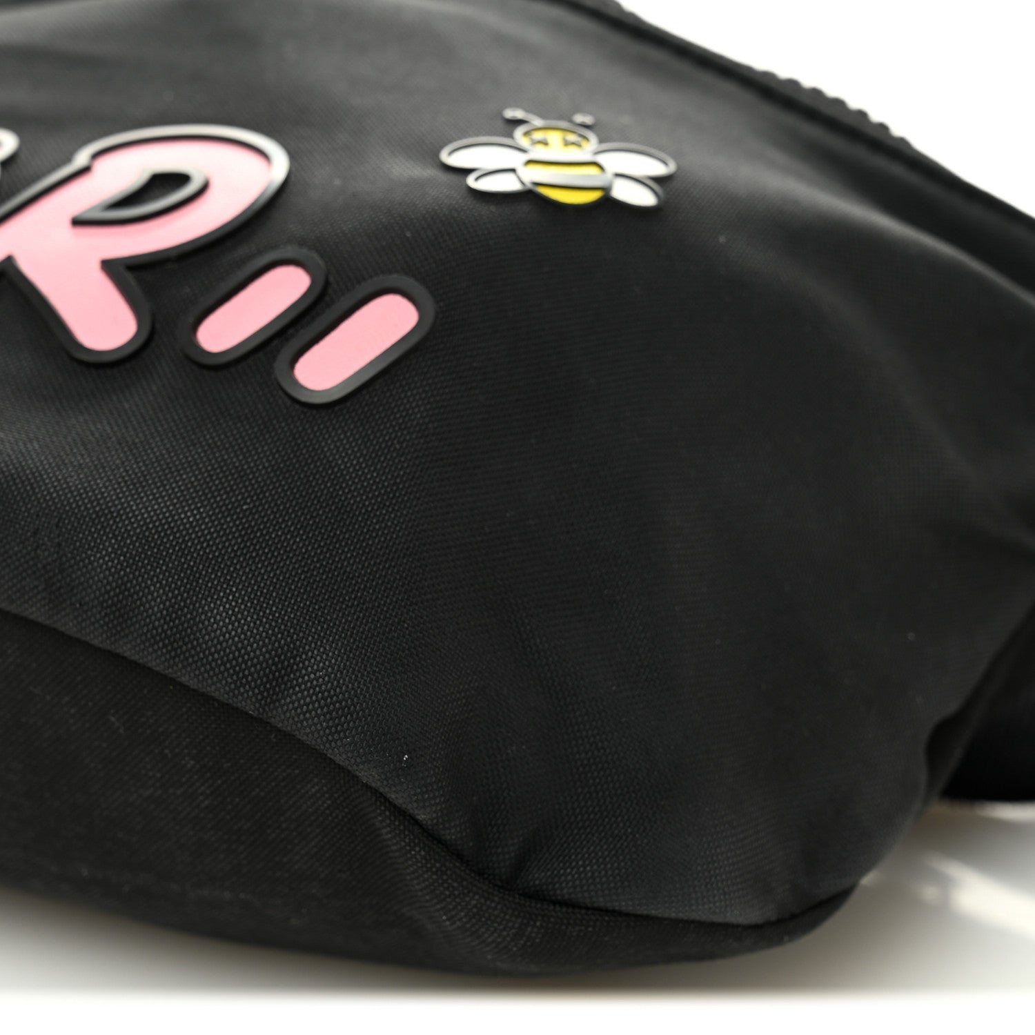 Christian Dior X KAWS Nylon Calfskin Bee Belt Bag Black 10 of 11