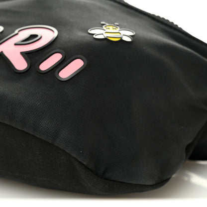 Christian Dior X KAWS Nylon Calfskin Bee Belt Bag Black 10 of 11