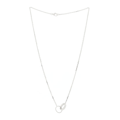 Cartier 18K White Gold Diamond Interlocking LOVE Necklace 3 of 7