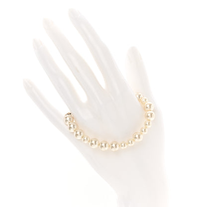 Chanel Graduated Pearl Crystal CC Bracelet Gold 2 of 5
