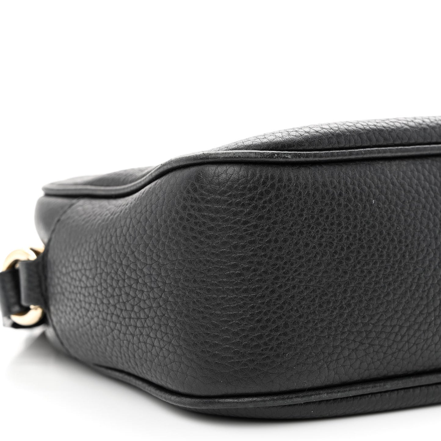 Pebbled Calfskin Small Soho Disco Bag Black