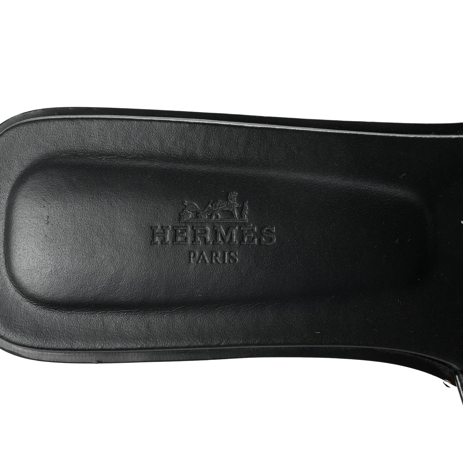Hermes Box Calfskin Oran Sandals 38 Black 8 of 10