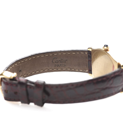 Cartier 18K Yellow Gold Alligator 26mm Tortue Manual Winding Watch Burgundy 4 of 7