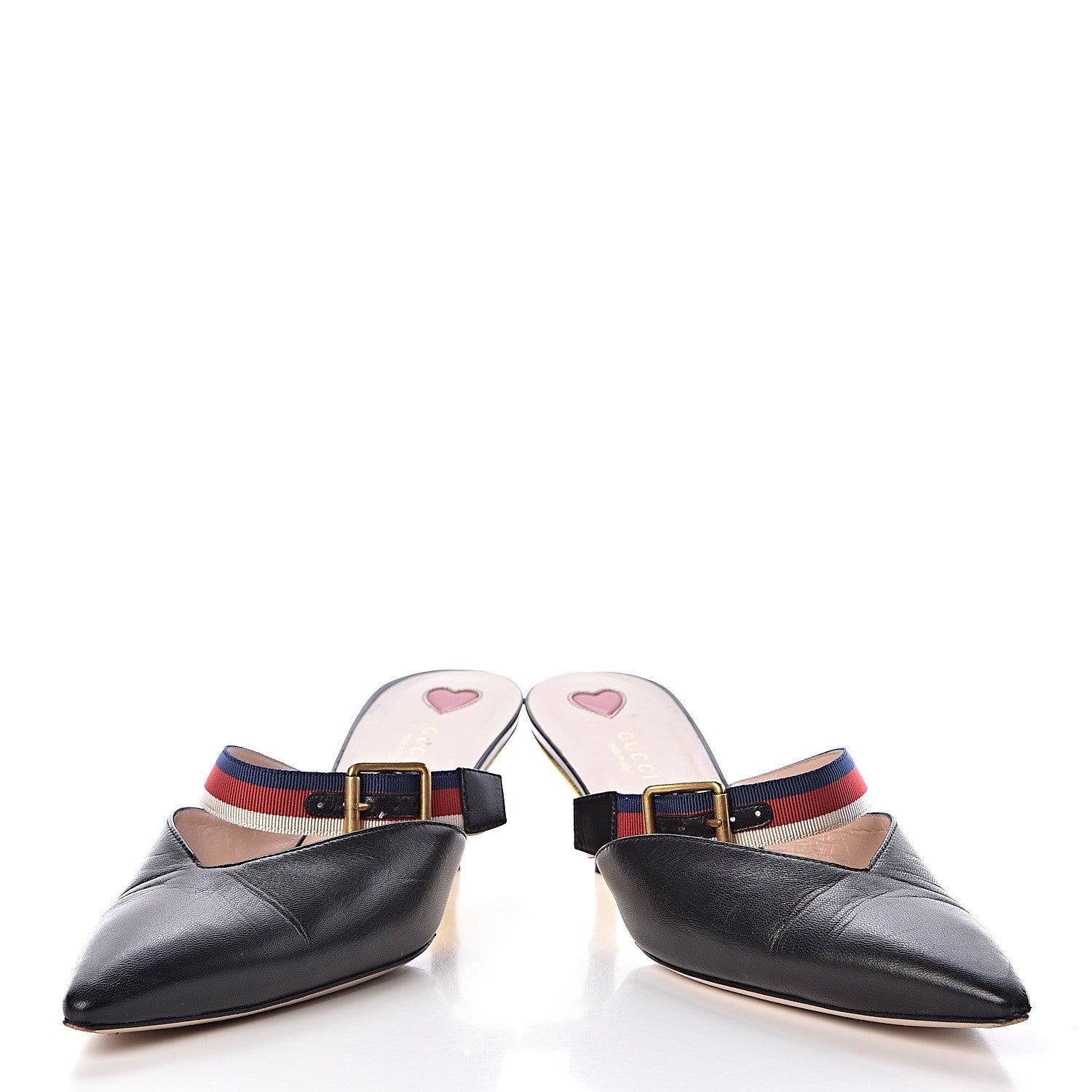 Gucci Malaga Kid Sylvie Web Bamboo Low Heel Mules 40 Black 6 of 14