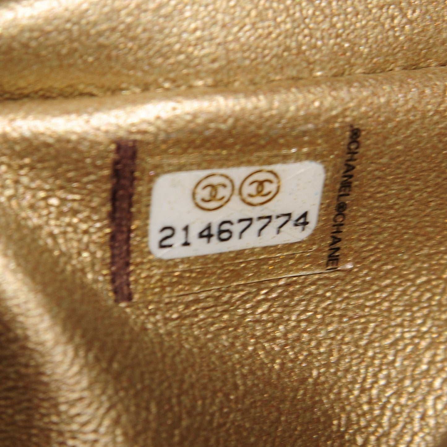 Pearly Caviar Quilted Mini Rectangular Flap Gold