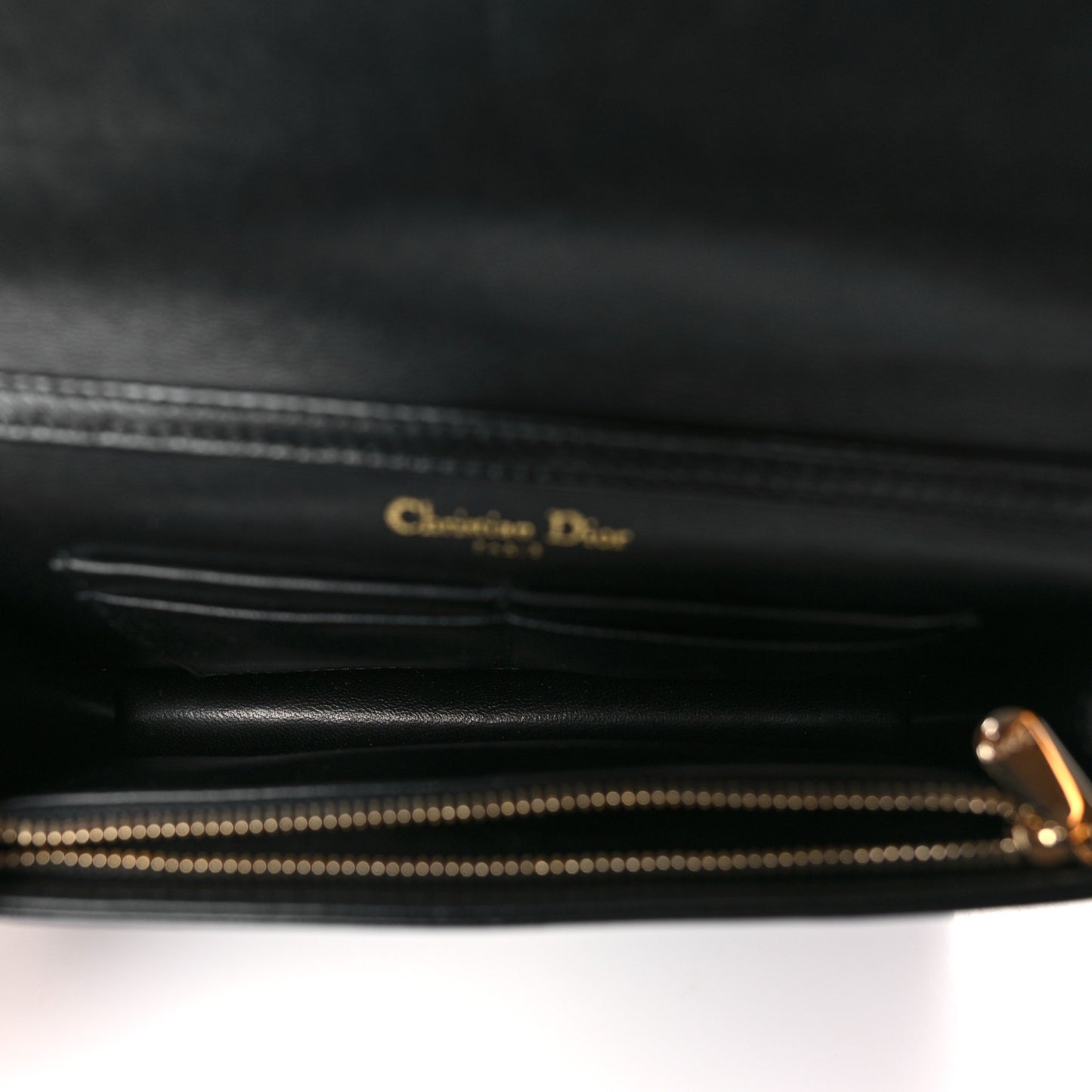 Lambskin Cannage Lady Dior Chain Wallet Black