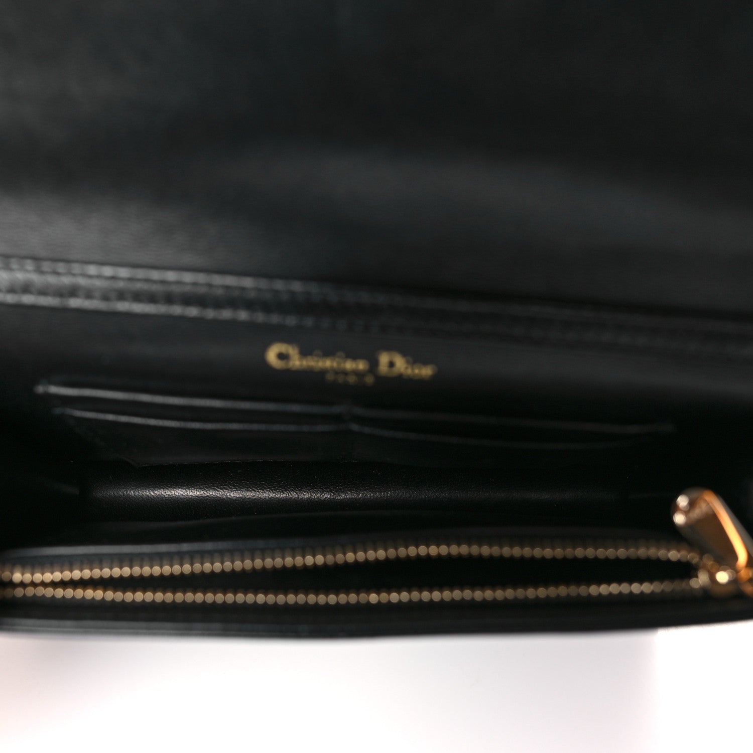 Christian Dior Lambskin Cannage Lady Dior Chain Wallet Black 5 of 9