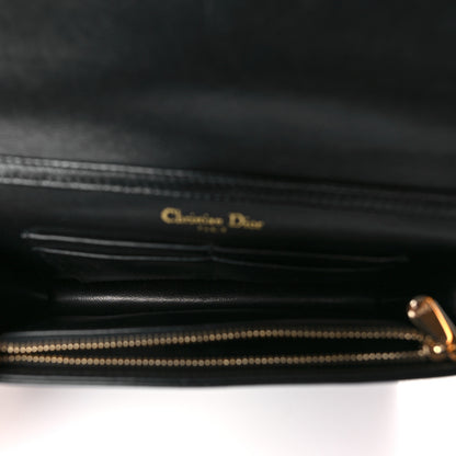 Christian Dior Lambskin Cannage Lady Dior Chain Wallet Black 5 of 9