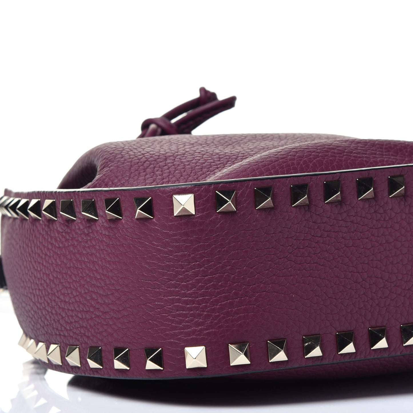 Alce Printed Calfskin Rockstud Bucket Bag Garnet