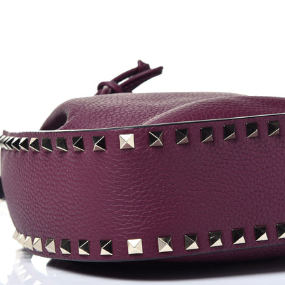 Valentino Garavani Alce Printed Calfskin Rockstud Bucket Bag Garnet 8 of 9