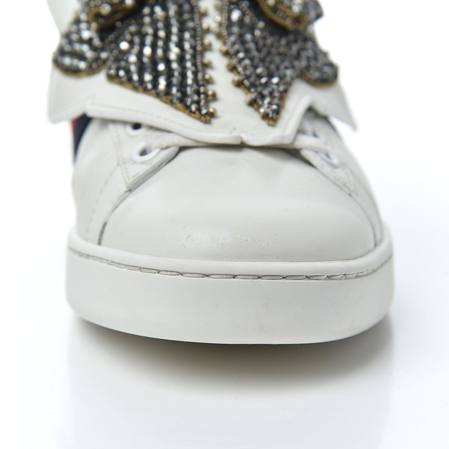 Calfskin Ayers Web Womens Ace Bow Lace Sneakers 37.5 White