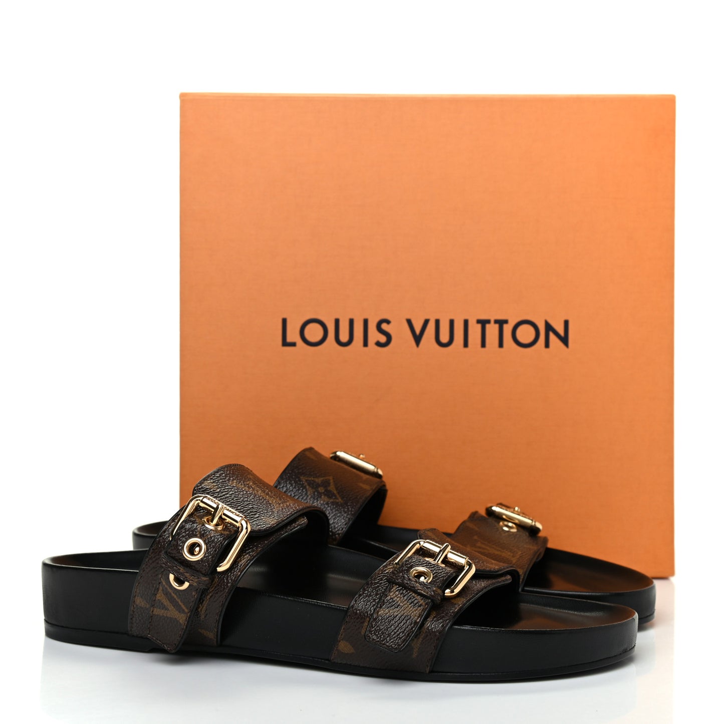 Monogram Bom Dia Mule Sandals 39 Black