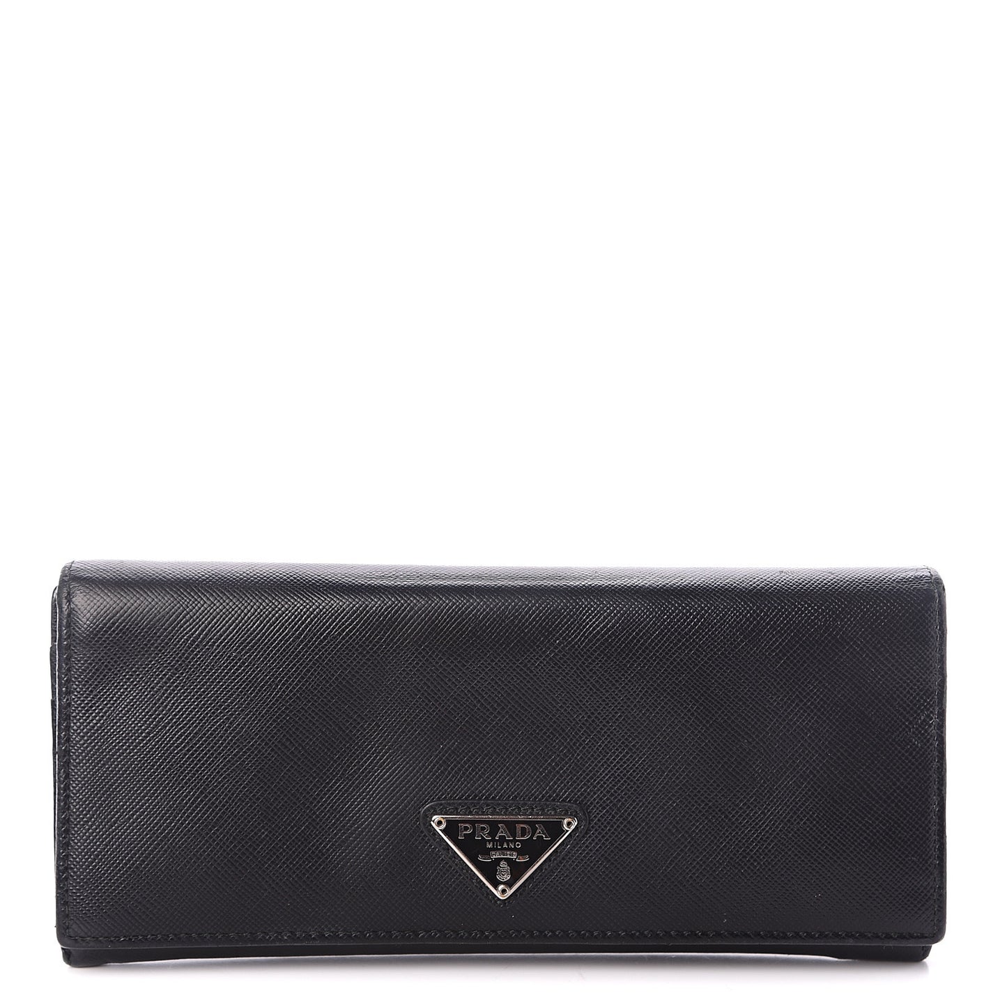 Saffiano Continental Flap Wallet Black