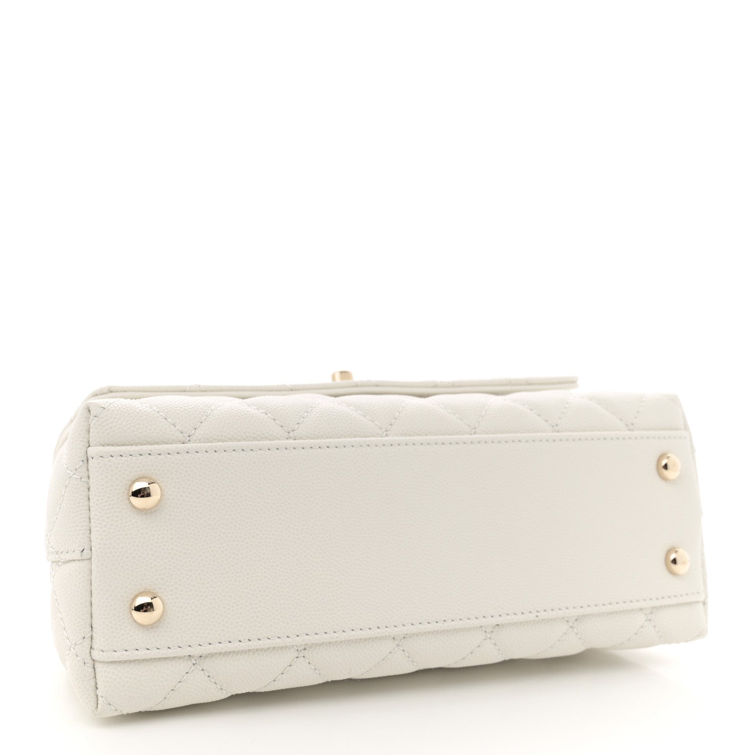 Chanel Caviar Quilted Mini Coco Handle Flap White 4 of 12