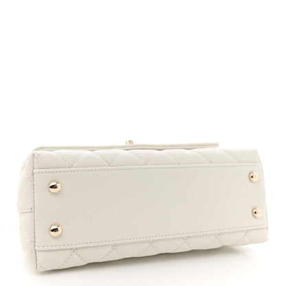 Chanel Caviar Quilted Mini Coco Handle Flap White 4 of 12