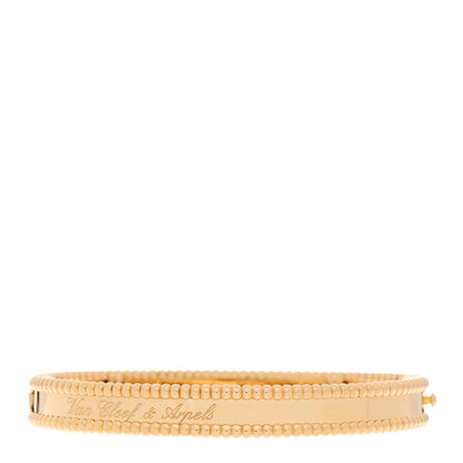 Van Cleef & Arpels VAN CLEEF & ARPELS 18K Yellow Gold Perlee Signature Bangle Bracelet M 2 of 3