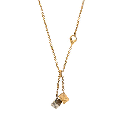 Louis Vuitton Luckygram Crystal Game On Dice Pendant Necklace Gold Silver 1 of 6