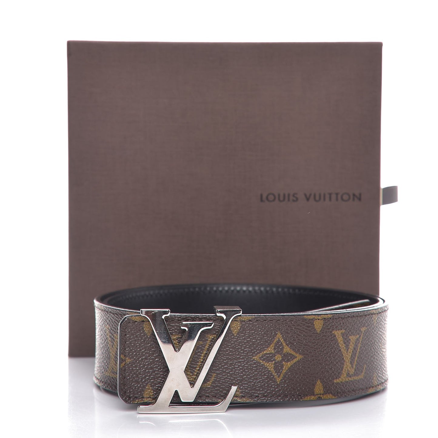 Calfskin Monogram 30mm LV Initiales Reversible Belt 85 34 Black