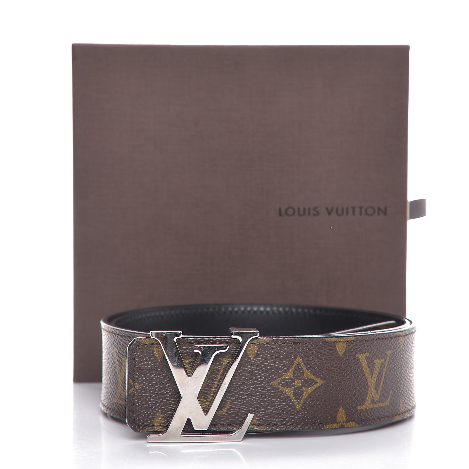 Louis Vuitton Calfskin Monogram 30mm LV Initiales Reversible Belt 85 34 Black 7 of 7