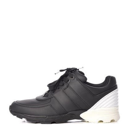 Chanel Calfskin CC Sneakers 39 Black White 1 of 9