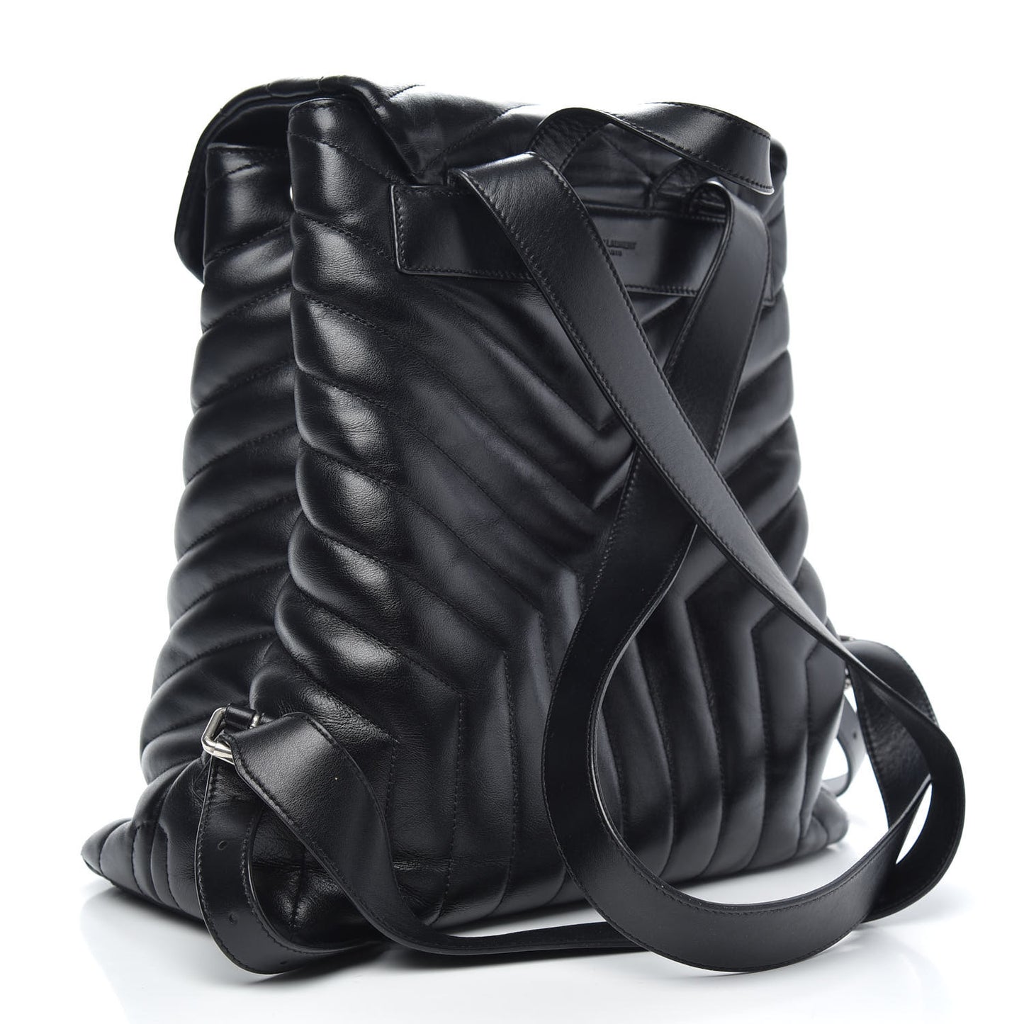 Calfskin Y Quilted Monogram Medium Loulou Backpack Black
