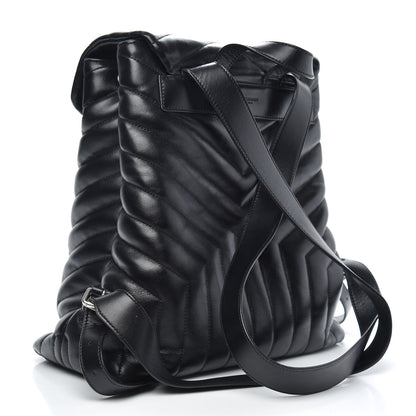 Saint Laurent Calfskin Y Quilted Monogram Medium Loulou Backpack Black 3 of 12