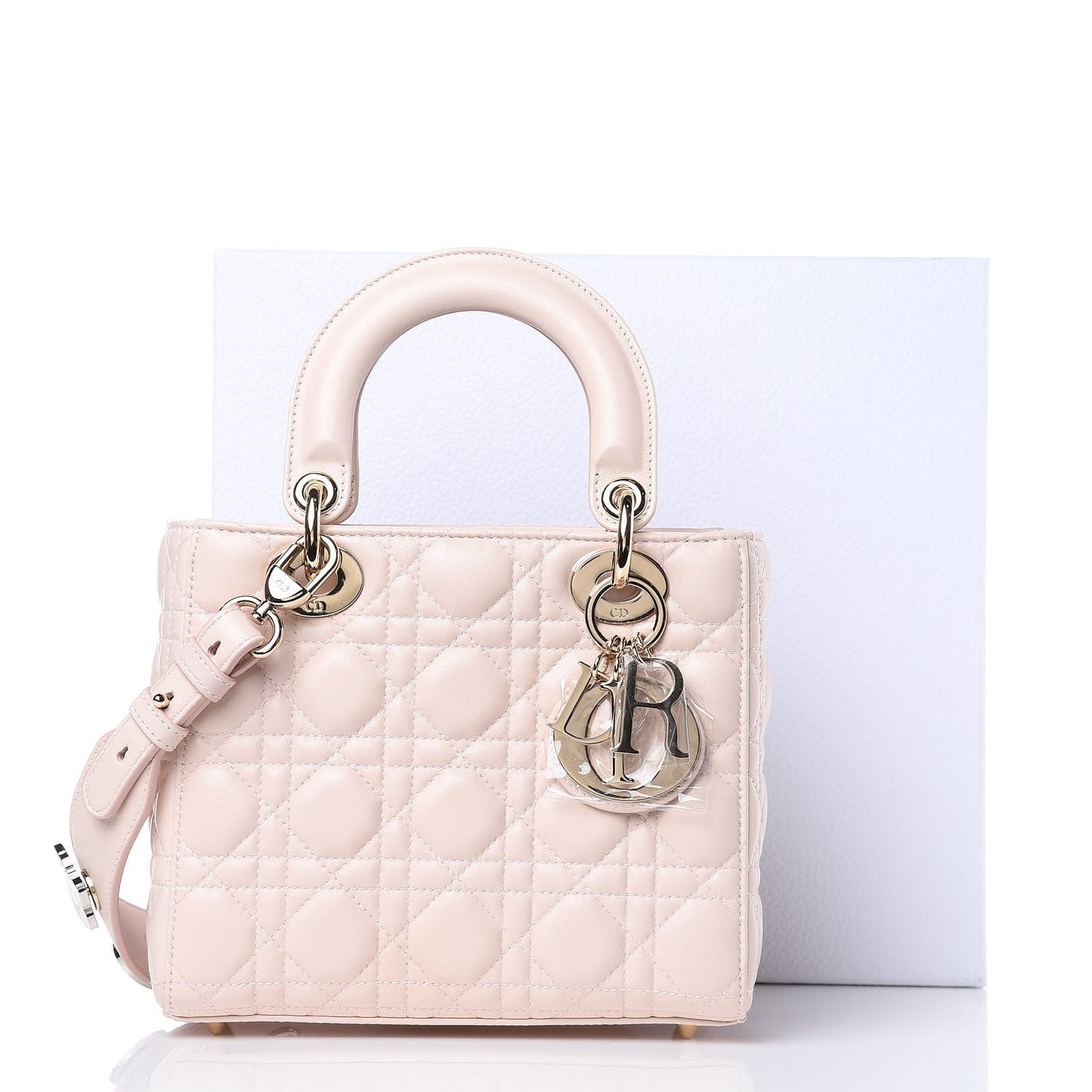 Lambskin Cannage Small Lucky Badges My Lady Dior Pink