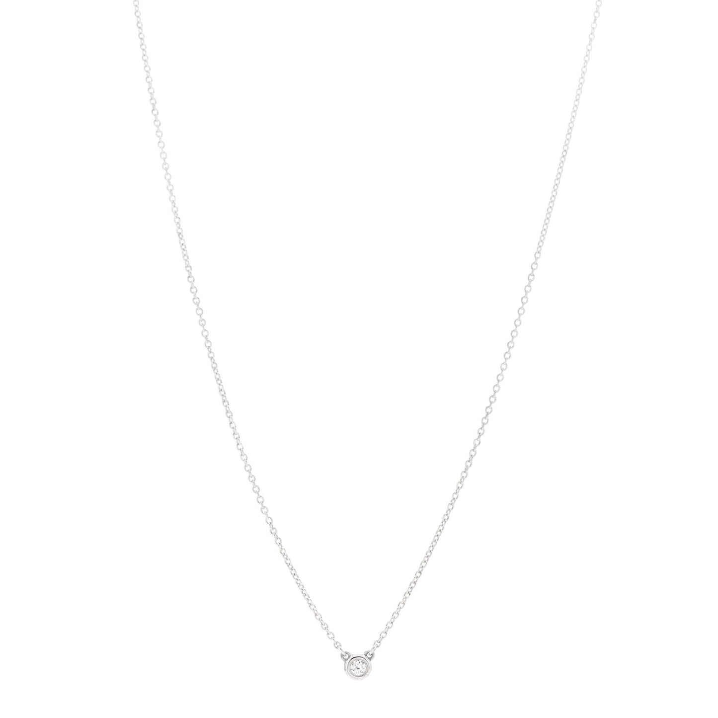 Sterling Silver Diamond .05ct Elsa Peretti Diamonds by the Yard Pendant Necklace