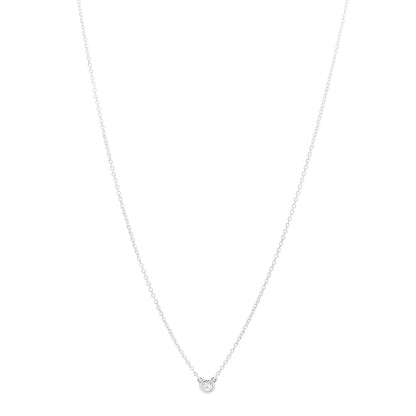Tiffany Sterling Silver Diamond .05ct Elsa Peretti Diamonds by the Yard Pendant Necklace 1 of 5