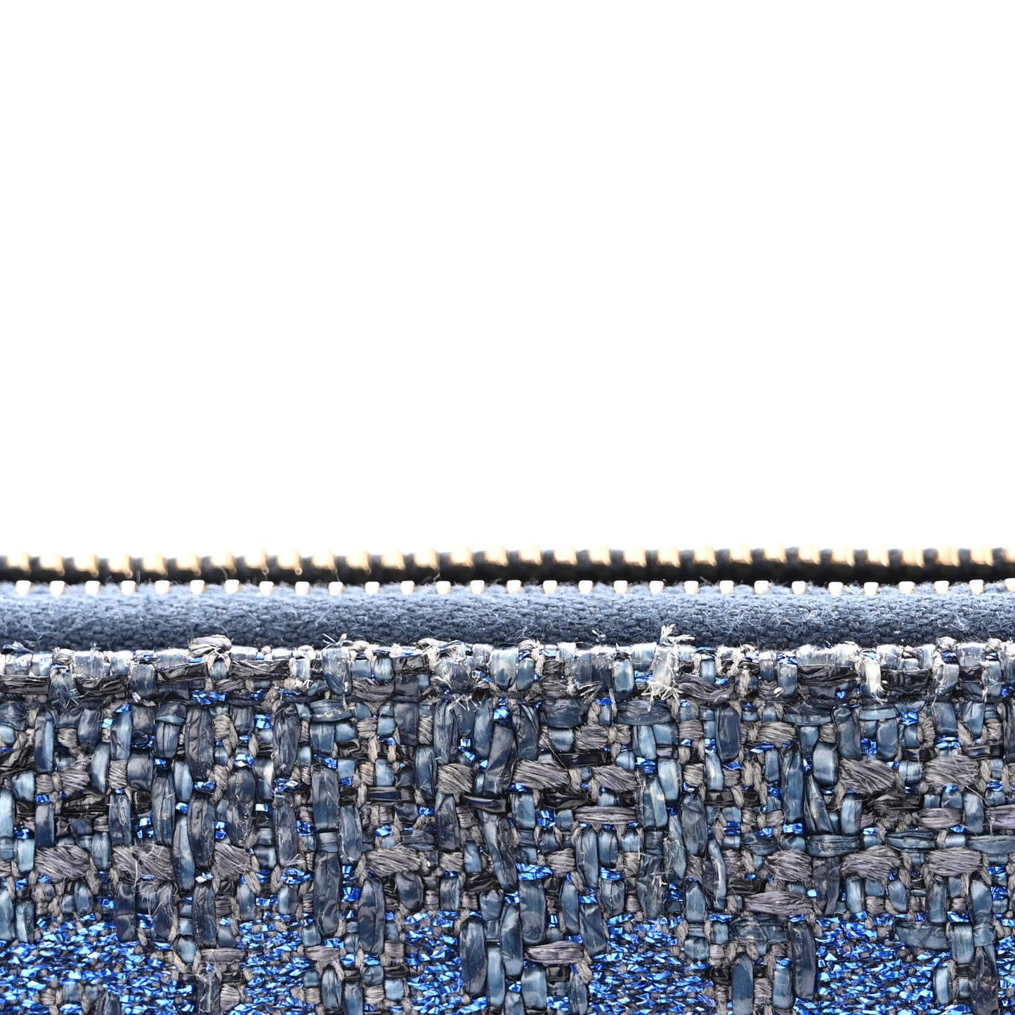 Canvas Small Deauville Clutch With Chain Blue