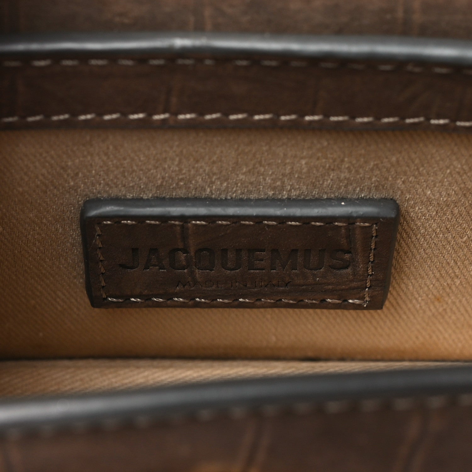 Jacquemus Suede Crocodile Embossed Le Chiquito Brown 6 of 12