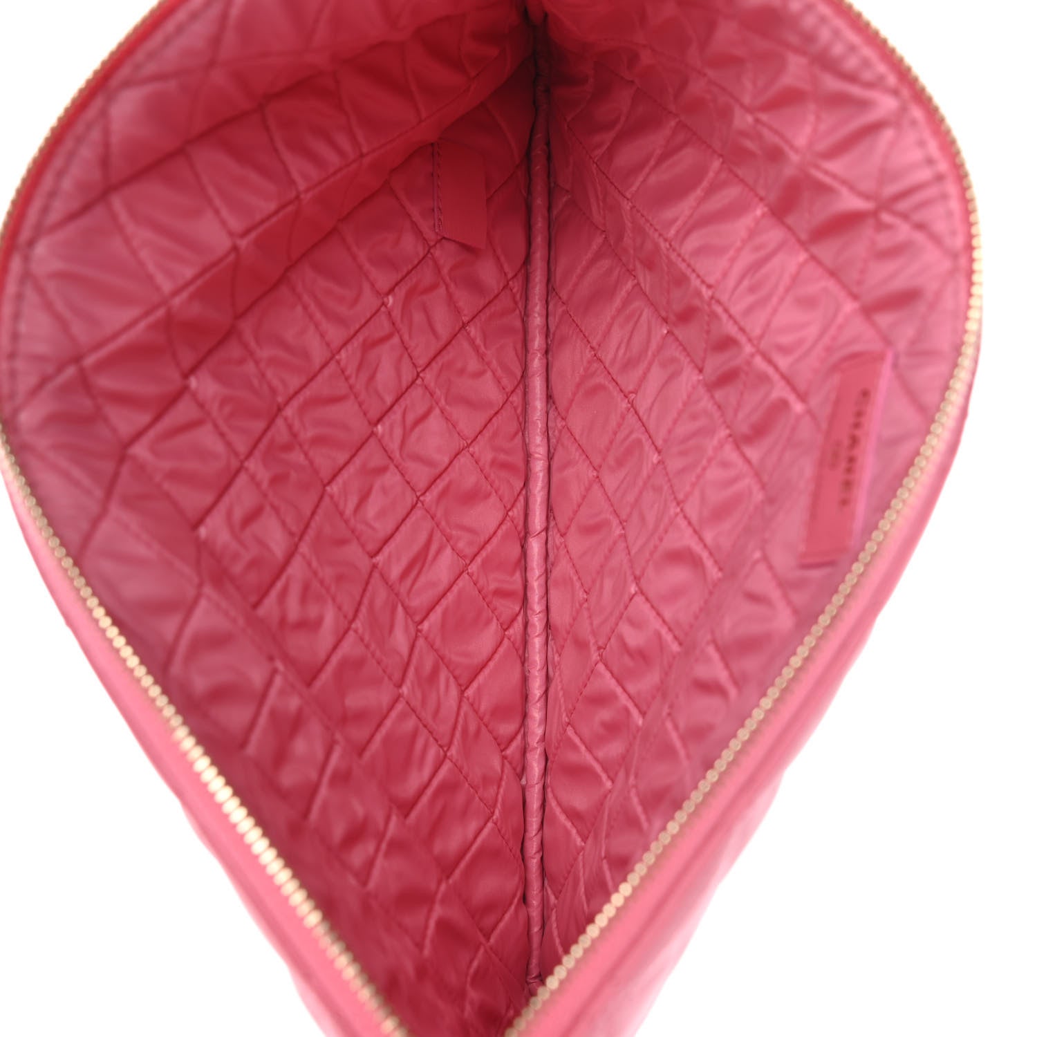 Chanel Lambskin Quilted Medium Casino Beauty CC Cosmetic Case Fuchsia 5 of 9