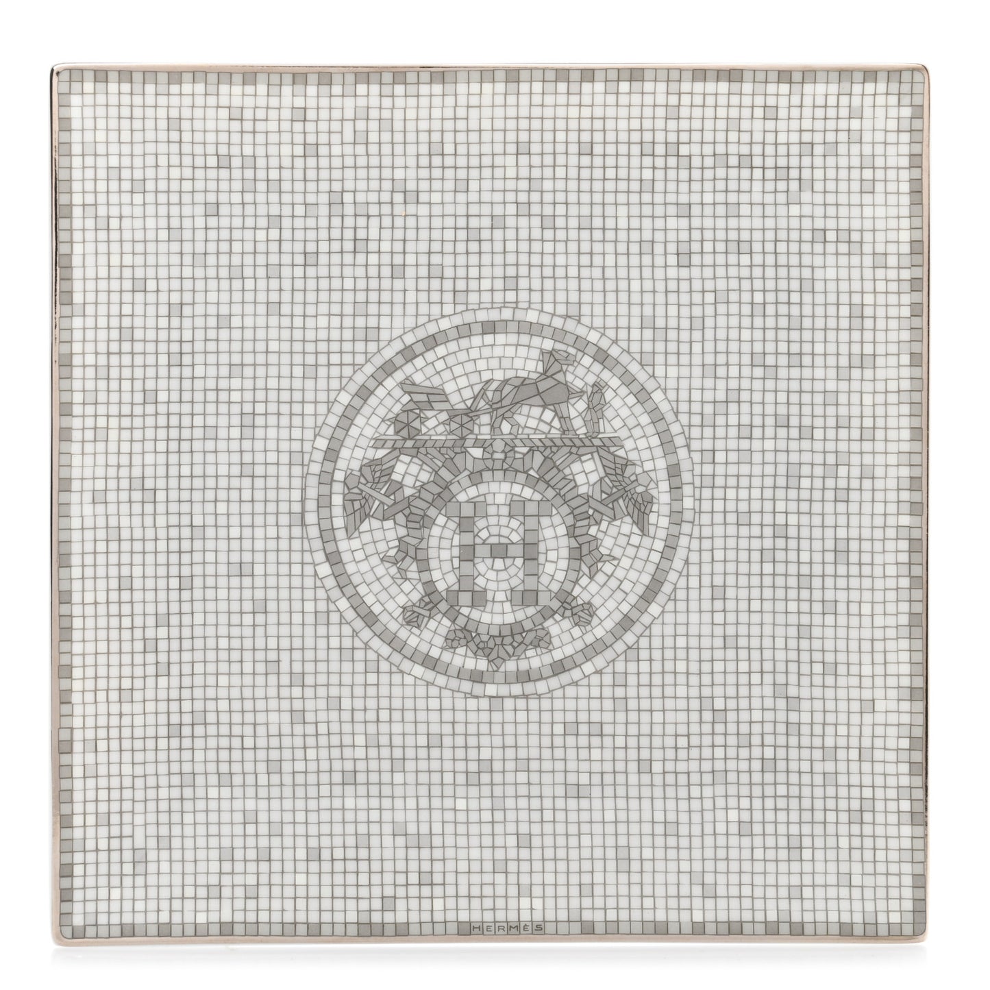Porcelain Mosaique Au 24 Platinum Square Plate N°3