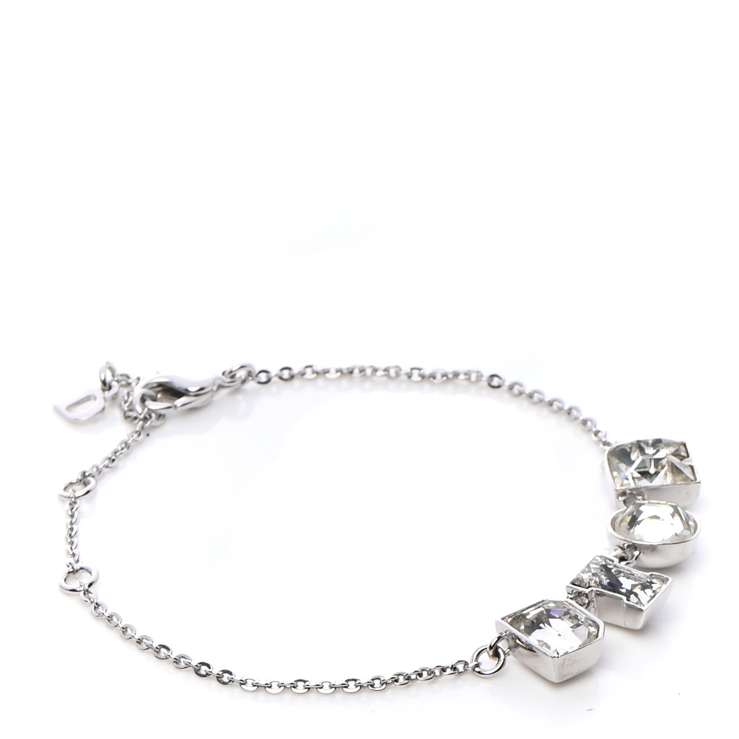 Christian Dior Crystal Logo Bracelet Silver 1 of 5
