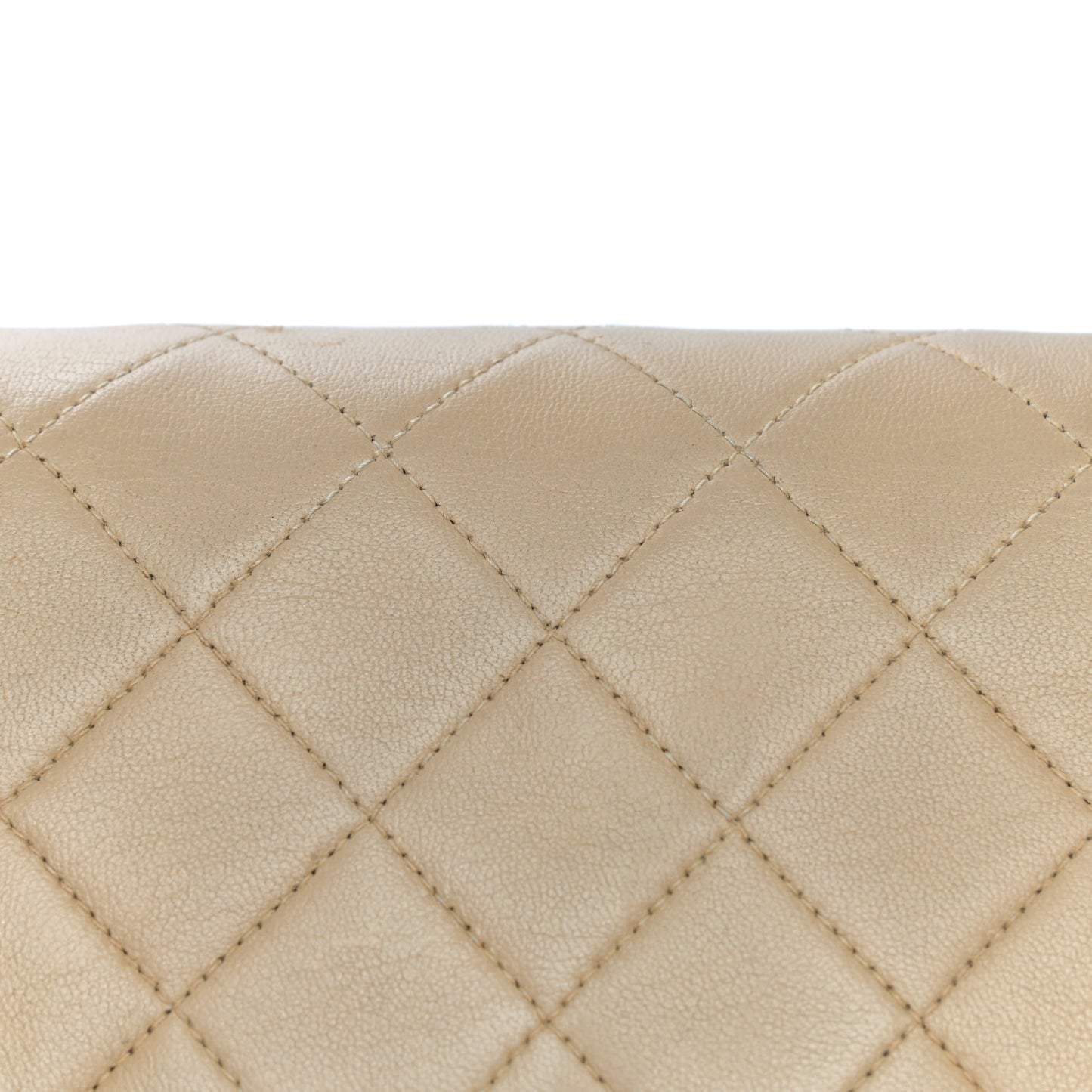 Lambskin Quilted Small Double Flap Beige