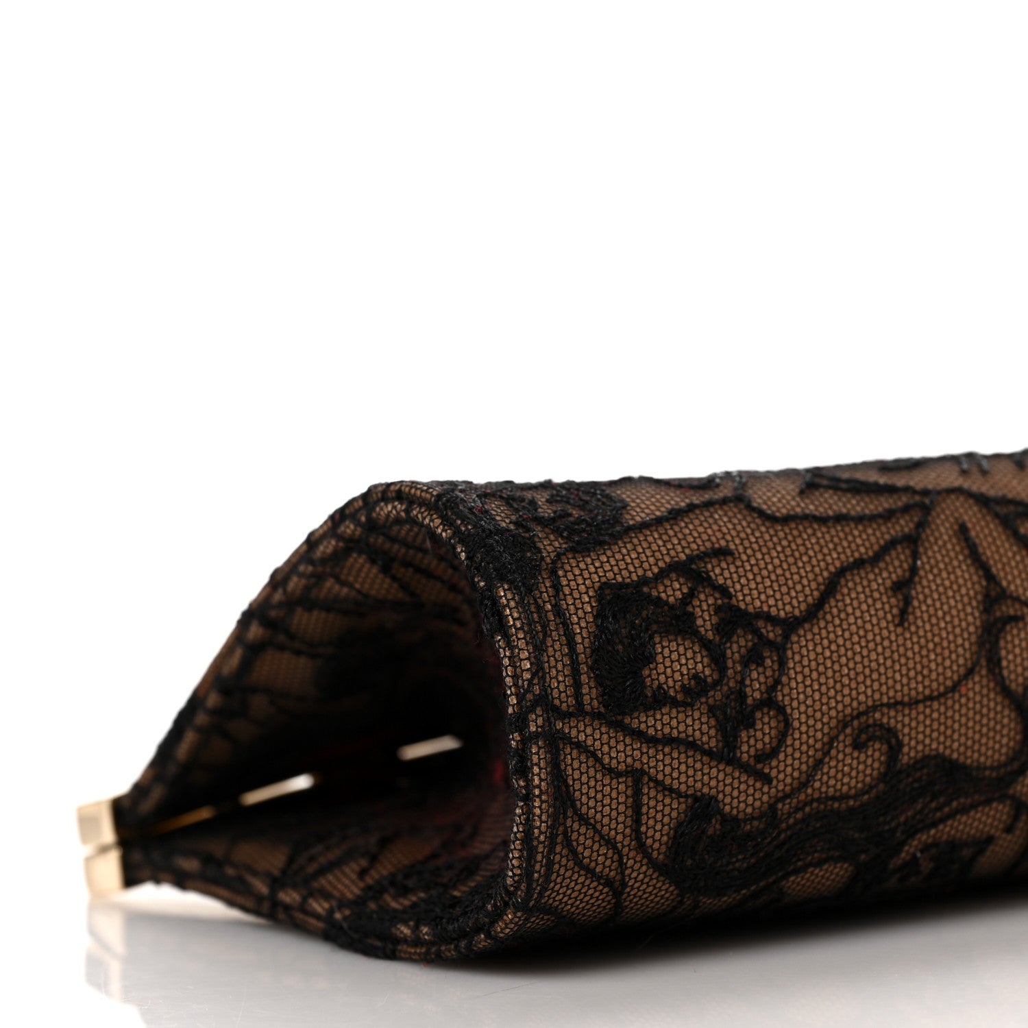 Christian Louboutin Dentelle Touze Palmette Clutch Black 6 of 7