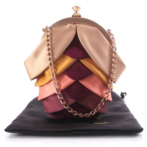 Satin Beetle Pochette Coin Purse Burgundy