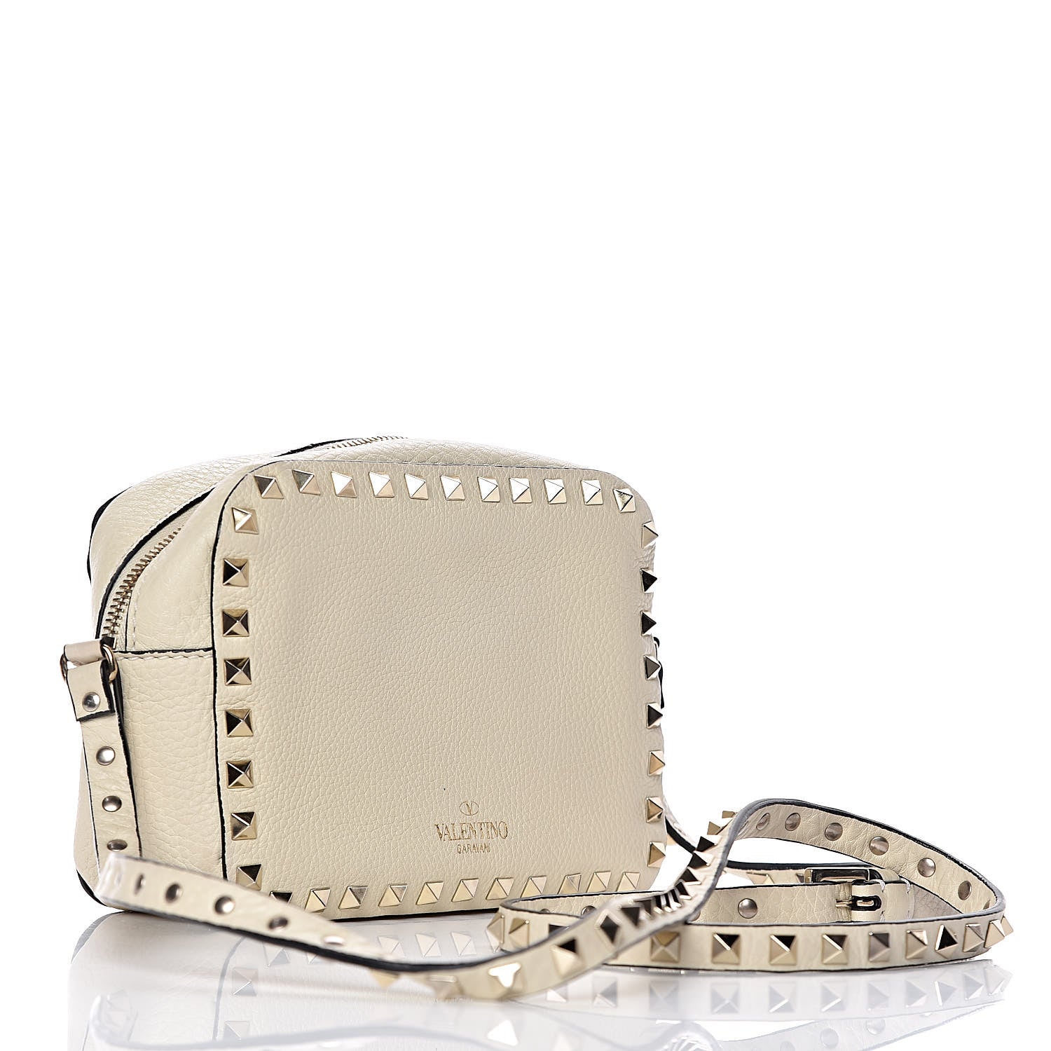 Valentino Garavani Grained Calfskin Rockstud Camera Crossbody Bag Ivory 3 of 11
