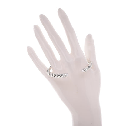 David Yurman Sterling Silver Diamond Pearl 5mm Cable Classics Princess Bracelet 2 of 5