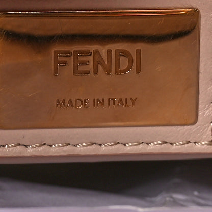 Fendi Vitello Seta Shiny Nappa Scalloped Studded Medium Peekaboo Iconic Satchel Soap 6 of 10