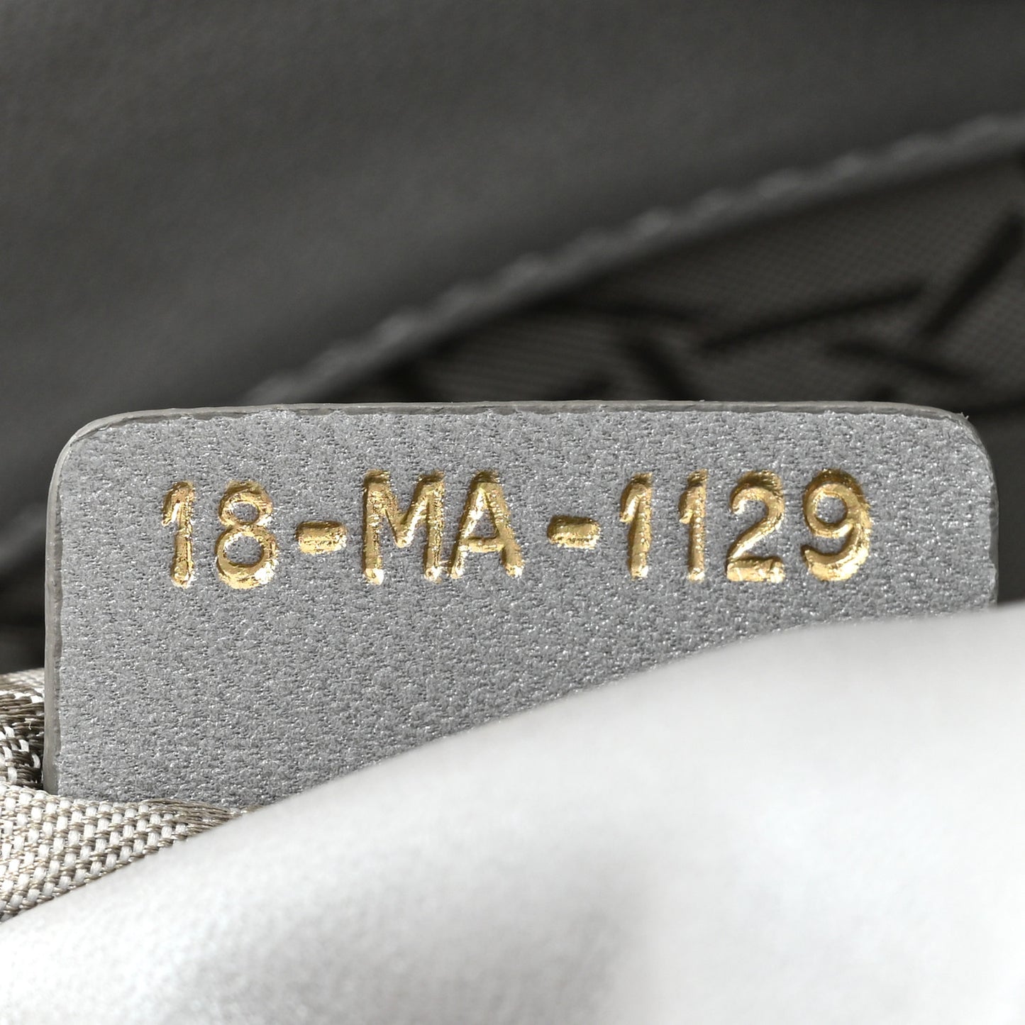 Metallic Lambskin Cannage Mini Lady Dior Grey