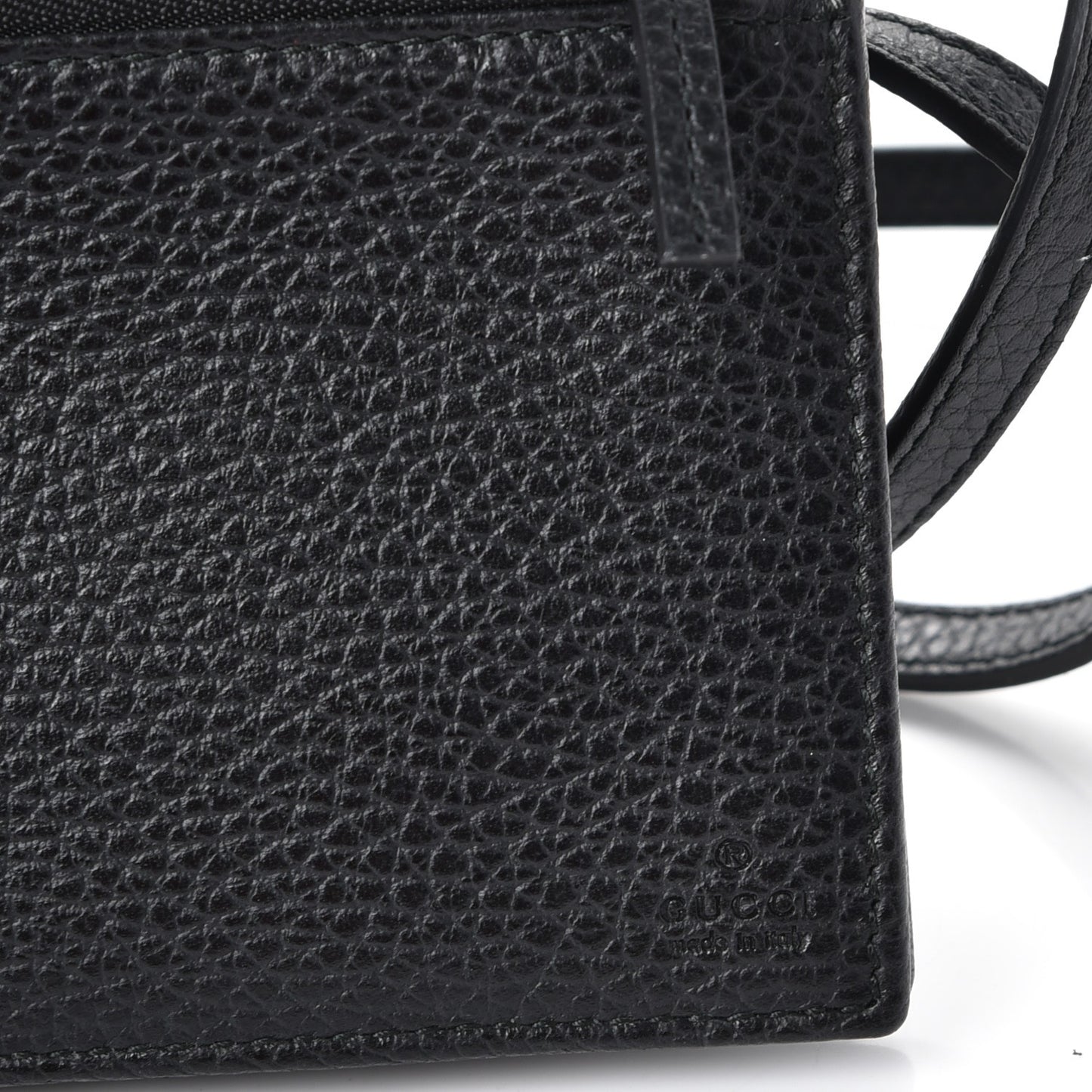 Dollar Calfskin Mini Swing Wallet Bag Black