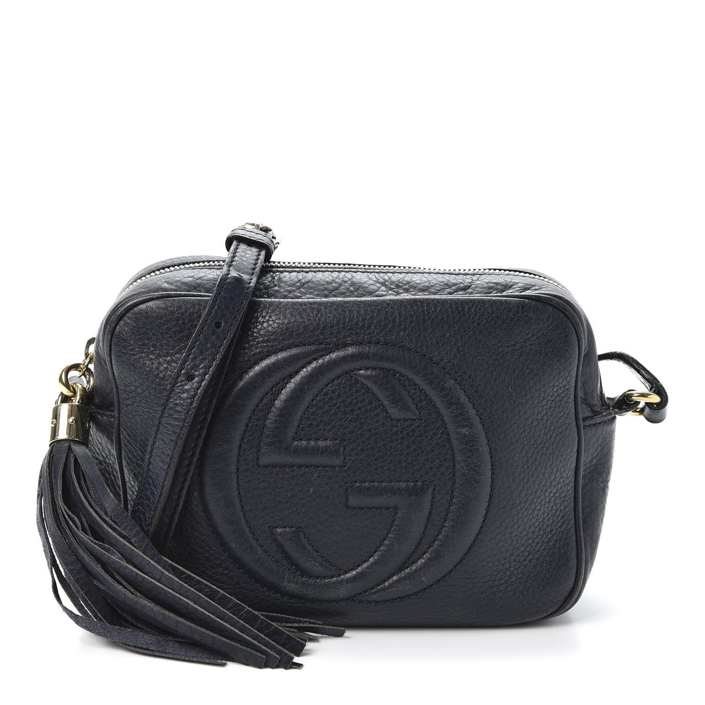 Pebbled Calfskin Small Soho Disco Bag Blue