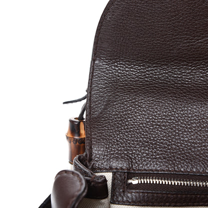 Gucci Monogram Medium New Bamboo Top Handle Bag Dark Brown 8 of 11