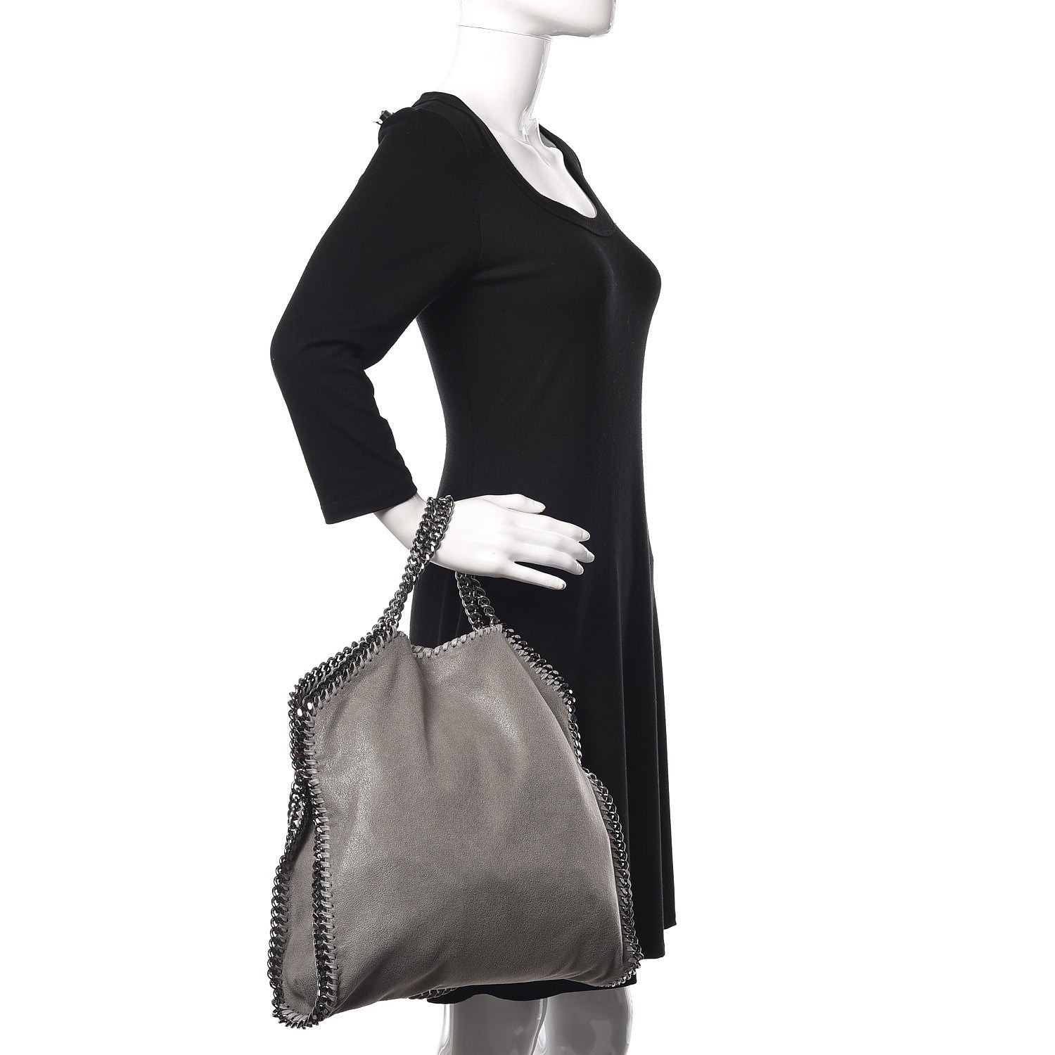 Stella McCartney Shaggy Deer Falabella Fold Over Tote Grey 3 of 10