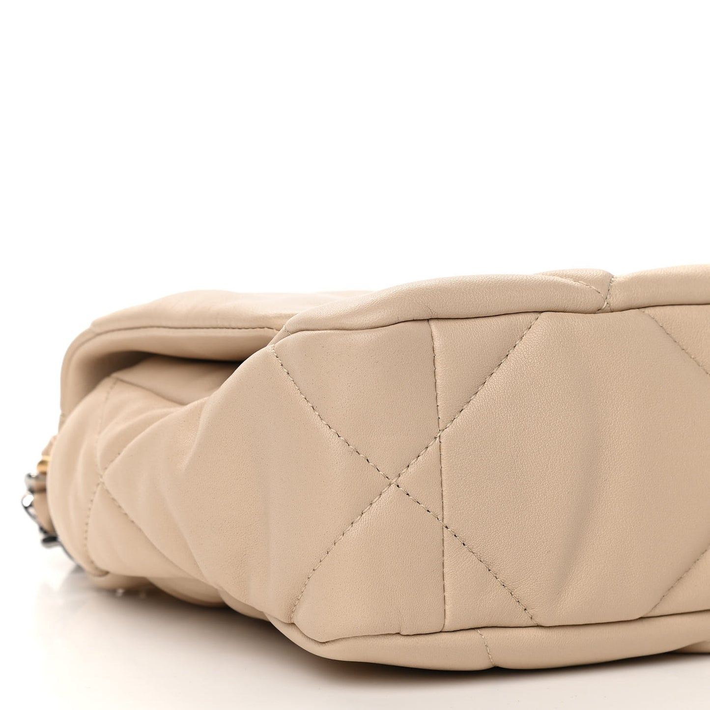 Lambskin Quilted Medium Chanel 19 Flap Light Beige