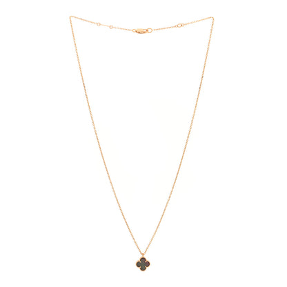 Van Cleef & Arpels 18K Rose Gold Gray Mother of Pearl Sweet Alhambra Pendant Necklace 3 of 4